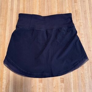 Black Tennis Skirt with Mesh Detailing